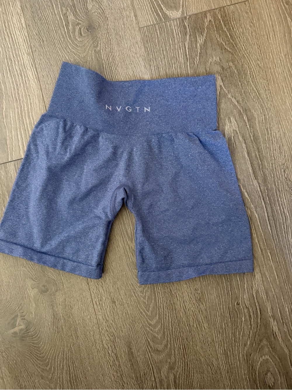 NVGTN Heathered Navy High-Rise Bike Shorts